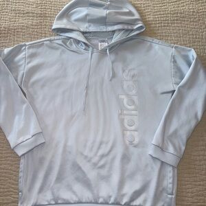 Adidas Light Gray Off-the-Shoulder Sweater